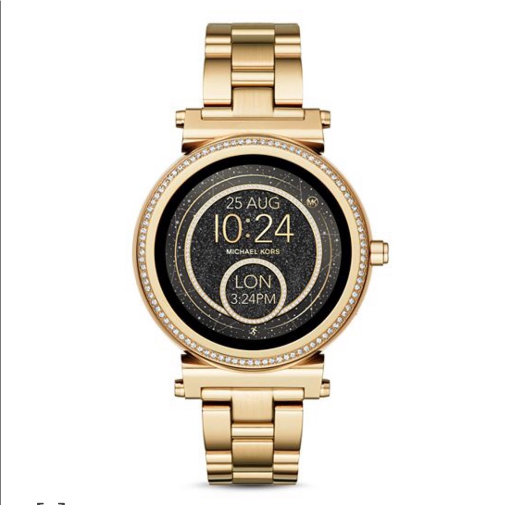 Michael Kors Sofia Pave Gold-Tone Smartwatch